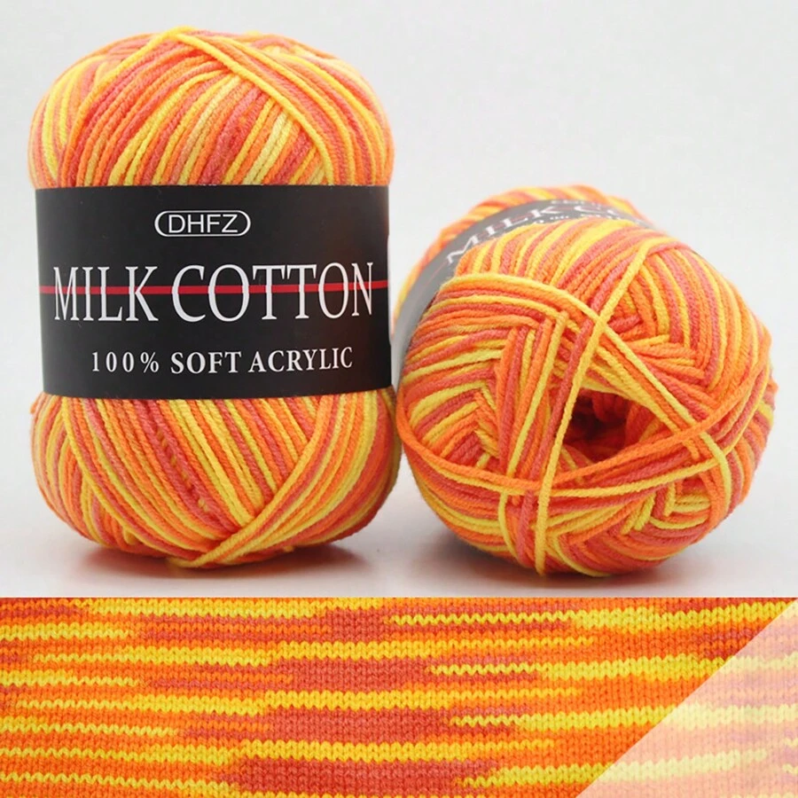 1 Rollo De Lana Gruesa De Poliéster Para Tejer Diy - Naranja - Ver 1
