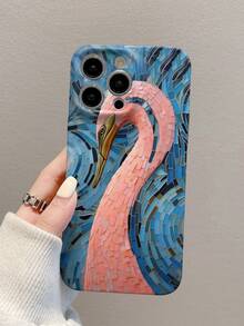 1pc Ostrich Pattern Full Body Film Phone Case Compatible With Apple Iphone 15 Series - Multicolor - View 4