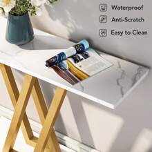 Tribesigns Console Table, Modern Hallway Table For Entryway, 43 Inch Entryway Tables Narrow Sofa Table For Living Room, Stable Metal Frame & Easy Assemble - trắng - Xem 4