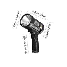 1 包 60w 便攜式新款高流明手持式太陽能聚光燈探照燈可充電遠射燈高功率戶外工作燈(黑色) - 黑色 - 查看 7