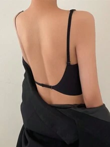 黑色露背支撑隐形性感胸罩