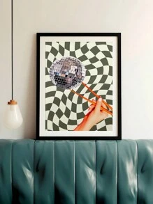 1PC Disco Chopstick Poster, Disco Ball Decor, Stylish Wall Art, Individual Room Decor, Preppy Wall Art, Frameless Canvas Prints, Modern Canvas Posters For Room, Room Decoration Stuff, Home Decor ,Room Decor Aesthetic, Western Decor, Bathroom Kitchen Living Room Bedroom Office Decor