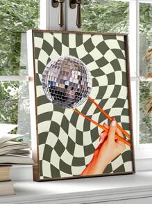 1PC Disco Chopstick Poster, Disco Ball Decor, Stylish Wall Art, Individual Room Decor, Preppy Wall Art, Frameless Canvas Prints, Modern Canvas Posters For Room, Room Decoration Stuff, Home Decor ,Room Decor Aesthetic, Western Decor, Bathroom Kitchen Living Room Bedroom Office Decor