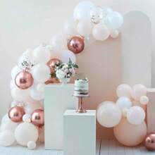 30 件玫瑰金乳胶气球，5/10/12 英寸氦玫瑰金派对气球带丝带，适用于婚礼、生日、毕业典礼、性别揭晓、舞会、圣诞节 - 玫瑰金 - 查看 5