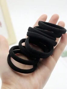 20入組女士黑色,高彈力皮革帶,綁頭髮和加厚髮圈