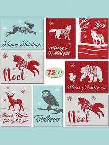 JOYIN 72 Christmas Holiday Greeting Cards With Envelopes For Winter Xmas Season Merry Christmas Cards, Winter Animal Collection, Wintertime Gifts Cards G - Động vật mùa đông - Xem 1