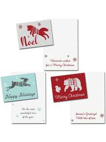 JOYIN 72 Christmas Holiday Greeting Cards With Envelopes For Winter Xmas Season Merry Christmas Cards, Winter Animal Collection, Wintertime Gifts Cards G - Động vật mùa đông - Xem 4