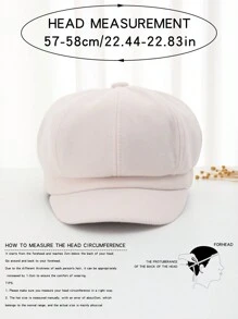 1 Miếng Của phụ nữ Len Hình bát giác Mũ lưỡi trai Giải trí Tiếng Pháp Mũ nồi Mũ , Thích hợp Đối với Mặc hàng ngày - Màu be - Xem 5