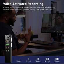 Grabadora De Voz Digital De 64gb Con Reproducción, Grabadora De Voz Recargable Por Usb Adecuada Para Conferencias, Entrevistas, Grabadores Mini, Mp3 - Negro - Ver 8