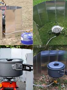 10入組野營爐具,爐具,風罩,超輕鋁合金可摺疊,帶螺栓和布袋