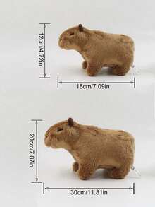 1 件棕色逼真水豚毛絨玩具蓬鬆毛絨動物卡通娃娃生日、聖誕節、新年禮物、照片道具、家居裝飾裝飾品
