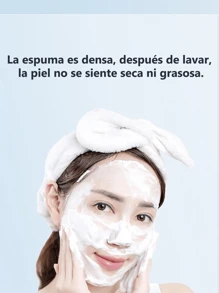 Lavado Facial con Ácido Hialurónico 150ml – Limpiador Facial Profundo, Hidratante, Burbuja Suave, Limpieza Facial Intensa sin Aromas Añadidos - Limpiador de Lujo para Piel Radiante - Azul y blanco - Ver 5