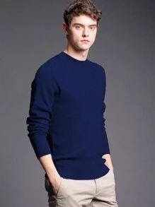 Men Sweaters - Màu xanh lam - Xem 1