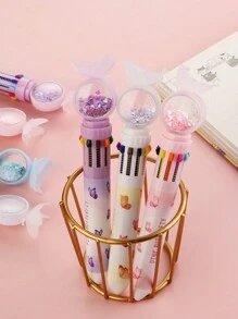 1pc Random Ten Colors Butterfly Glitter Ballpoint Pen