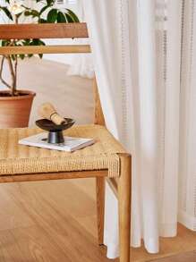 1pc Japanese Style Sheer Curtain, For Bedroom/living Room/kitchen, Rod Pocket Panel, No Drilling Required