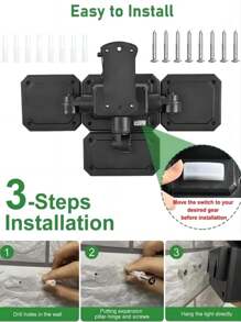 2入組/1入組太陽能333led動態感應燈,3種照明模式/防水安全照明,帶遙控器,4個太陽能壁燈,適用於戶外後院、門廊、花園、庭院、車庫道路照明 - 黑色 - 查看 10