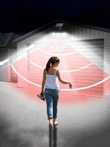 2入組/1入組太陽能333led動態感應燈,3種照明模式/防水安全照明,帶遙控器,4個太陽能壁燈,適用於戶外後院、門廊、花園、庭院、車庫道路照明 - 黑色 - 查看 3