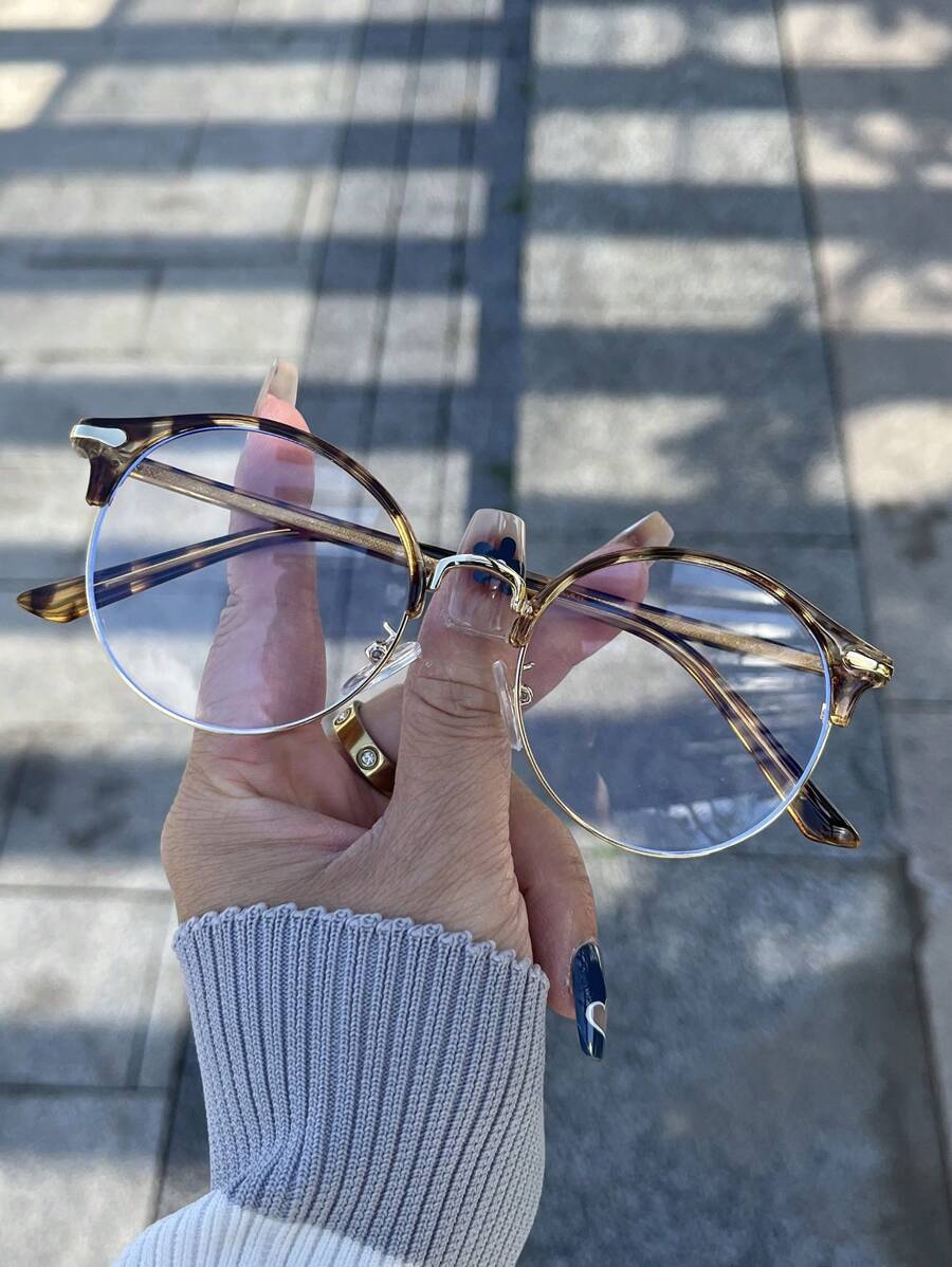 1pc 复古圆形眼镜框女韩版金属眼镜架男士文艺青年眼镜架