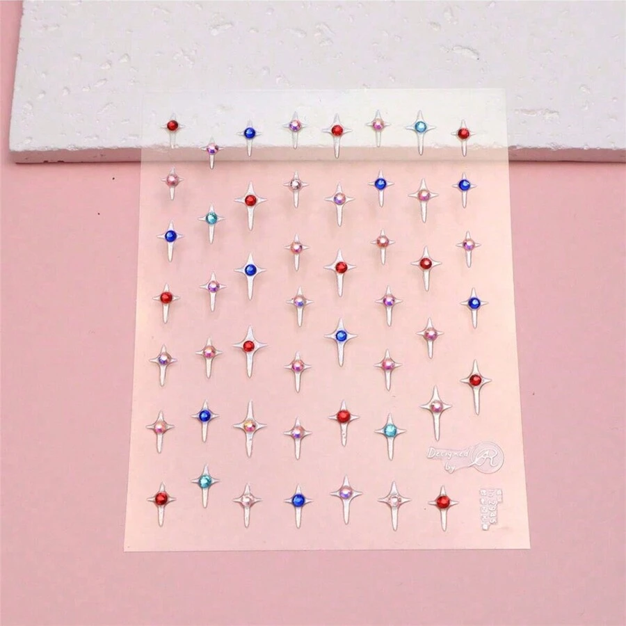 1片5d星形鑲嵌美甲貼紙粘貼美甲貼紙美甲貼花