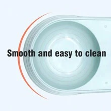 1pc Macaron Colored Plastic Double Bowl Feeder For Small Pets - Blue - View 5