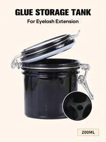 1Pc Eyelash Glue Storage Tank Glue Container Lash Glue Jar - Black - View 1