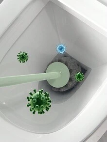 1支可愛卡通馬桶刷家用無盲點壁掛落地清潔刷 - 彩色 - 查看 3