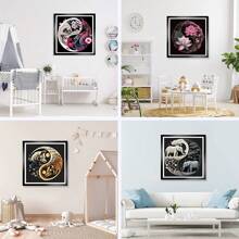 4 Stücke/Set Diamant Malerei Set, Aufgerüstetes Diamant Kunst Handwerksset für Erwachsene, Vollbohrung Diamant Stickerei glitzernde Diamant Malerei Bild, geeignet als Wand Dekoration Geschenk, 30 x 30 cm