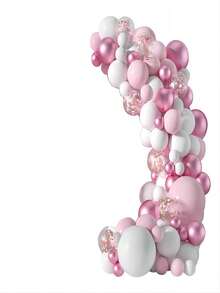 107 cái/bộ Màu hồng Sinh nhật Lễ cưới Bộ Bong Bóng Vòng Hoa Party - Hồng - Xem 4