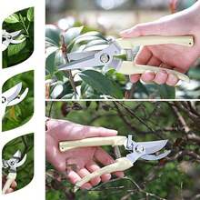 Garden Pruning Shears Set - 2pcs, 1 Bypass Pruner + 1 Straight Blade Pruner, Used For Cutting Flowers, Trimming Plants, Topiary, Fruit Picking - Beige - View 4