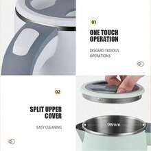 600w 電熱水壺,304 不銹鋼內膽,不含 Bpa,雙壁 800ml 熱水鍋爐,帶自動關閉和乾燒保護功能的茶壺,無線底座和指示燈