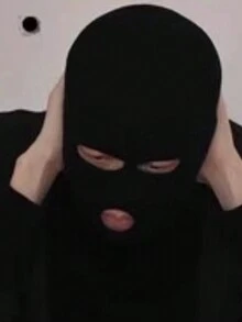 1pc Men's Funny Knitted Hat With Windproof Face Mask, Suitable For Winter Motorcycle Riding - Black - View 5