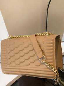 女生时尚简约斜挎包纯色新款休闲潮流单肩包复古链条小方包