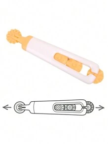 1set 4pcs Pastry Dough Cutting Tool Set, Floral Roller Wheel With 4 Patterns - white and yellow - View 5