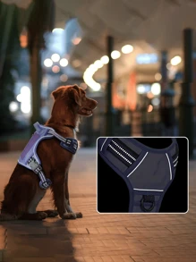 反光、不勒頸、可調節的寵物安全馬甲胸帶,適用於大型犬種,適用於工作和訓練控制 - 淡紫色 - 查看 7