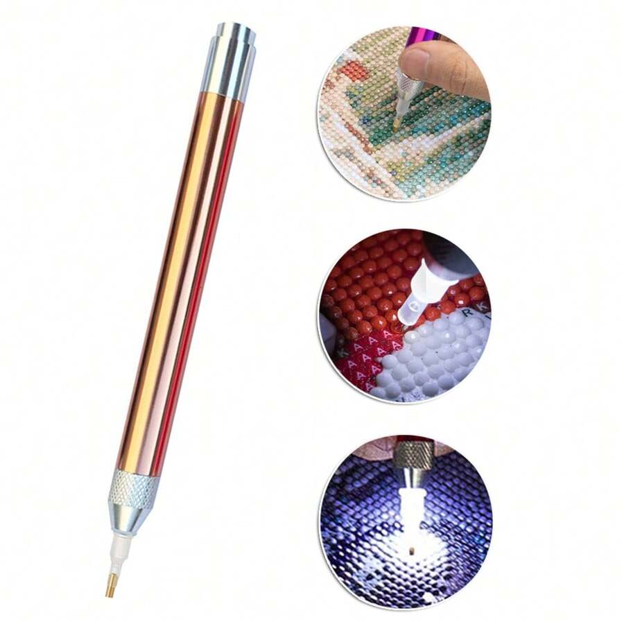 金色5d Diy鑽石畫工具,新的發光點鑽鉆筆,鑽石照明筆,適用於鑽石繡工具配件