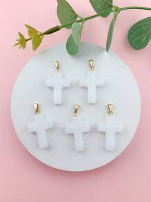 5 Cái/bộ Kính Chữ Thập Sáng Tạo Tự Làm Mặt Dây Chuyền Cho Nữ Để Tự Làm Trang Sức Làm - xanh quân đội - Xem 2