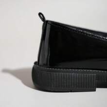 Women's British Style Black Loafers With Slip-On For Autumn, 2023, Japanese Jk Uniform Flat Shoes - Black - View 5