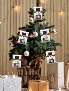 1入組雙人家庭聖誕樹掛件,聖誕樹裝飾掛件家居裝飾用品