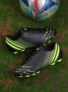 女款足球鞋,適用於成人、青少年,草坪比賽和體育課訓練鞋 - 黑色 - 查看 1