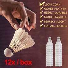 12入/袋羽毛球拍球,戶外運動健身配件 - 白色 - 查看 10