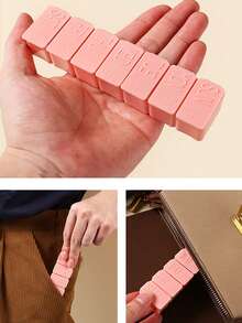 1 件 7 格收納盒,一週藥盒,點字藥盒藥盒,維生素魚油補充收納盒,旅行便攜式藥盒,家庭必備,粉紅色。藥盒藥盒藥盒收納盒