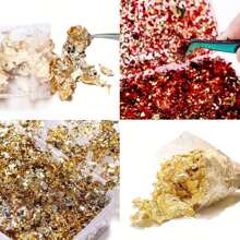 Flocos De Folha Brilhante 2-5g/0,07oz-0,17oz/pacote Para Decoração De Artesanato De Molde De Resina Diy, Joias E Arte De Unhas, Cor Dourada