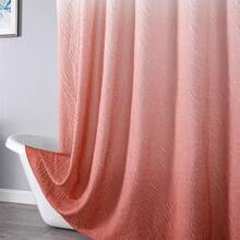 1pc Pink Gradient Shower Curtain - Pink - View 5