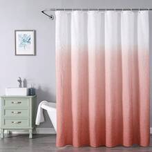 1pc Pink Gradient Shower Curtain - Pink - View 1
