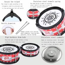 1入組米妮3或5件套打擊樂器玩具,早期教育、感官發展、家庭練習、爵士鼓練習、手擊鼓音樂玩具 - 彩色 - 查看 5