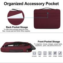 Laptop Skin 14 Inch Waterproof Bag Computer Sleeve Laptop Skin For MacBook Pro, HP, Acer, ASUS, Dell, Huawei - Burgundy - View 5