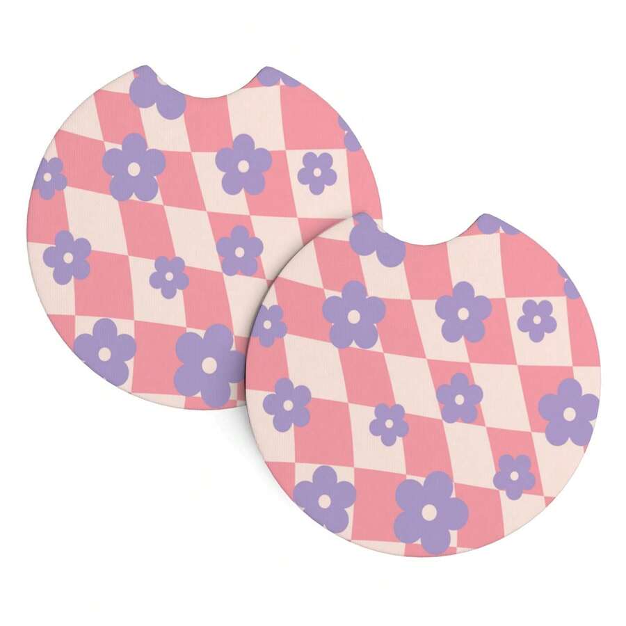 2 件組波西米亞花杯架汽車杯墊、復古汽車裝飾、女士美觀汽車配件