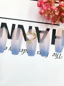 10 件/套美甲装饰 - 极光闪烁小行星或土星形状 - 粉色 - 查看 5