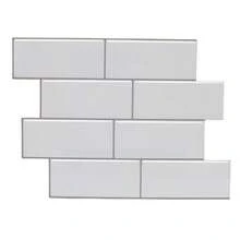 Diy 地鐵磚灰磚 3d 自貼花廚房浴室牆貼即剝即貼防水可移除壁紙家居裝飾 - 白色 - 查看 1