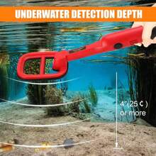 Tc-120 Handheld Underwater Metal Detector Pulse Induction Pinpointer Waterproof Scuba Diving Treasure Finder - Red - View 2